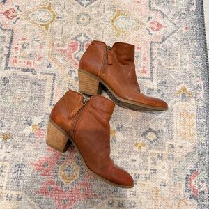 Frye Cognac Leather Ankle Booties